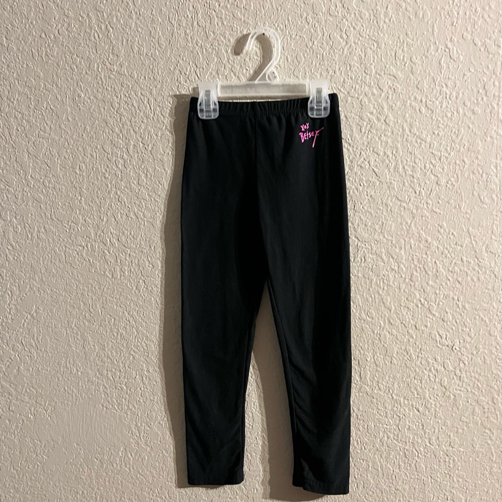 GIRL'S BETSEY JOHNSON BLACK LEGGINGS